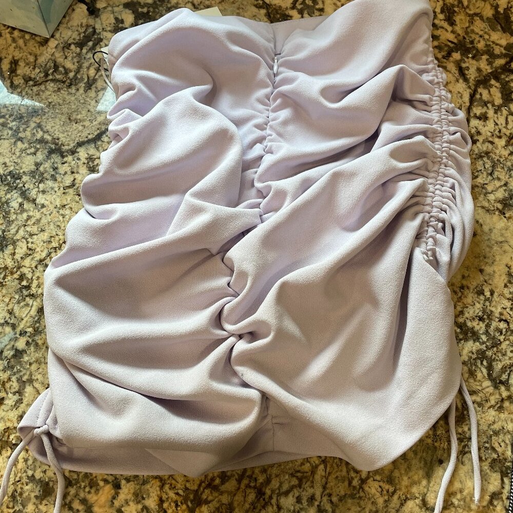 ZARA PURPLE SEQUINED STRETCH MINI SKIRT